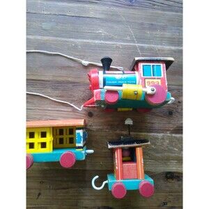 1963 Fisher Price Vintage Wood Huffy Puffy Train Number 999 Retro 1960s Pull Toy